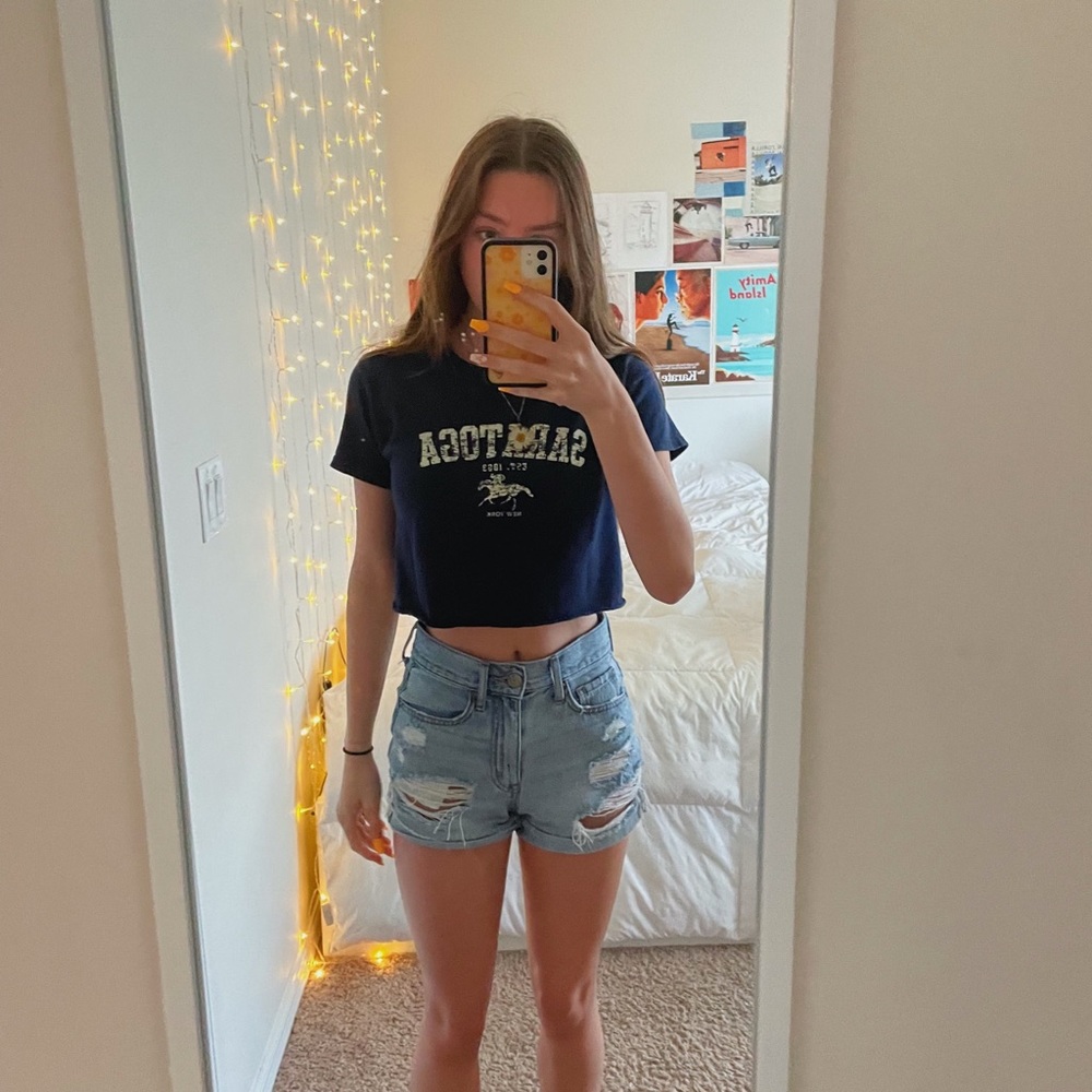 VINTAGE NAVY BABY TEE